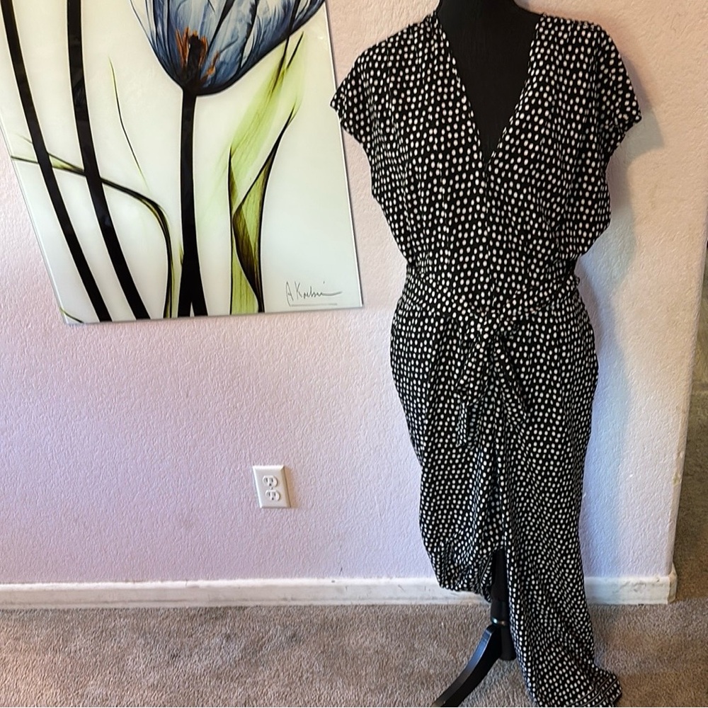 Max Studio polka dot jumpsuit size large